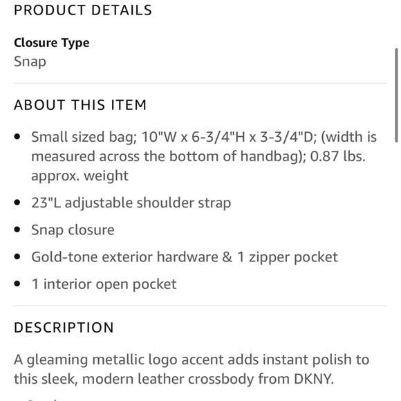 DKNY Layla Leather Crossbody NWT - Picture 5 of 5